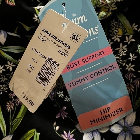 SWIM SOLUTIONS Multi Color Full Ruffled Prairie Dance One Piece Swimsuit - Picture 8 of 10